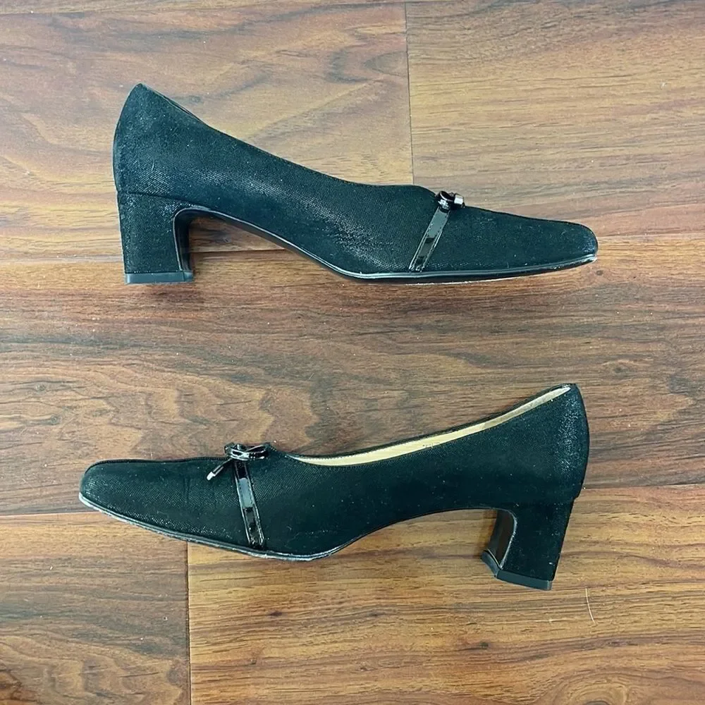 Amalfi Rangoni Luke Pump Low Block Heels Shoes With Bow